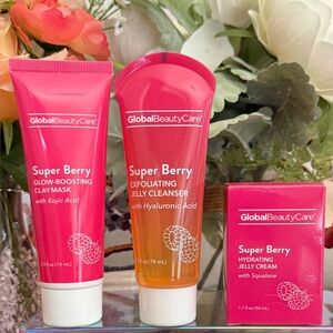 🆕🌺 GLOBAL BEAUTY CARE LIMITED EDITION “SUPER BERRY” 3-PIECE SKIN CARE SET. NEW